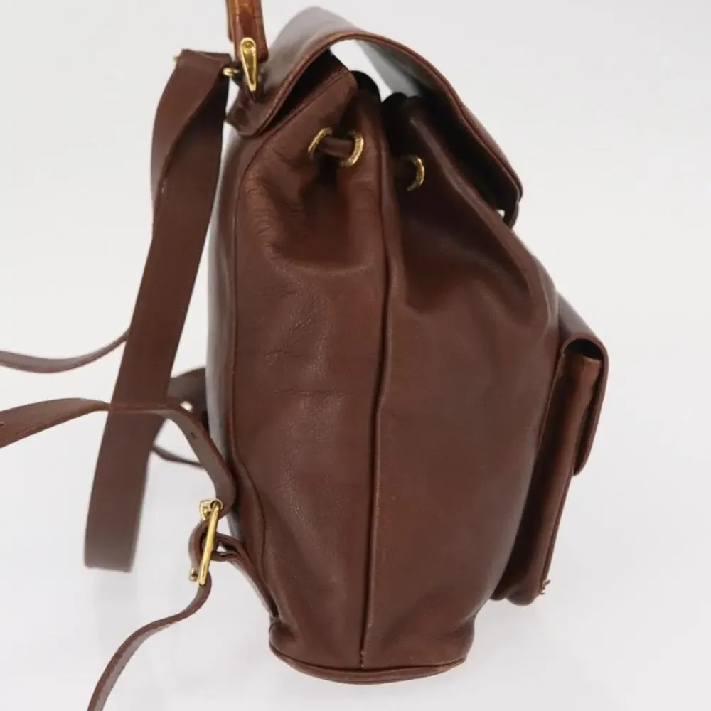 Gucci Bamboo Leather Backpack Brown